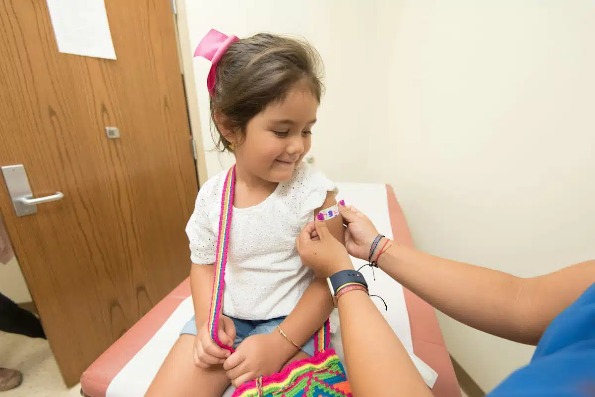 Kids having a vaccination